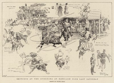 先週の土曜日のラネラグクラブのジムカーナでのスケッチ 作： Frank Craig